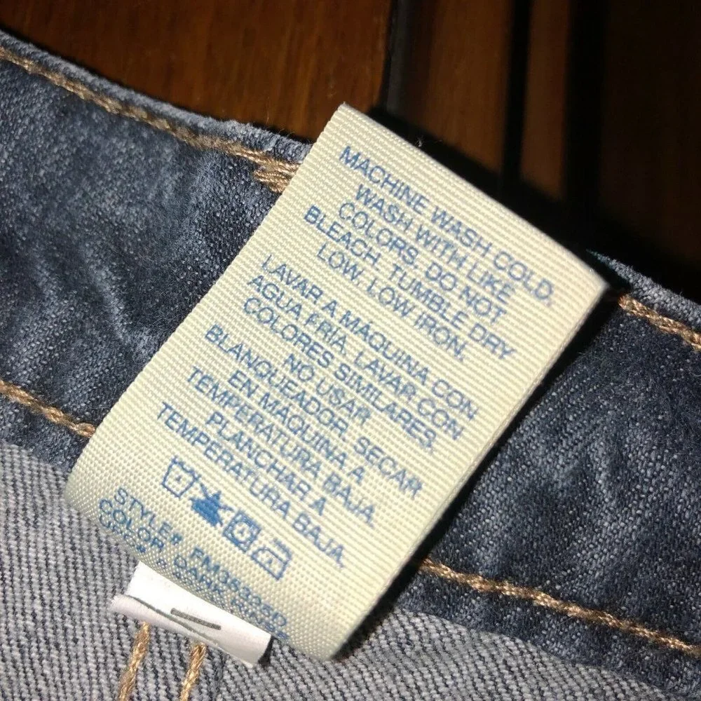 Faded Glory Mens 34 (36) x 32 Medium Wash Blue Pockets Straight Leg Denim Jeans